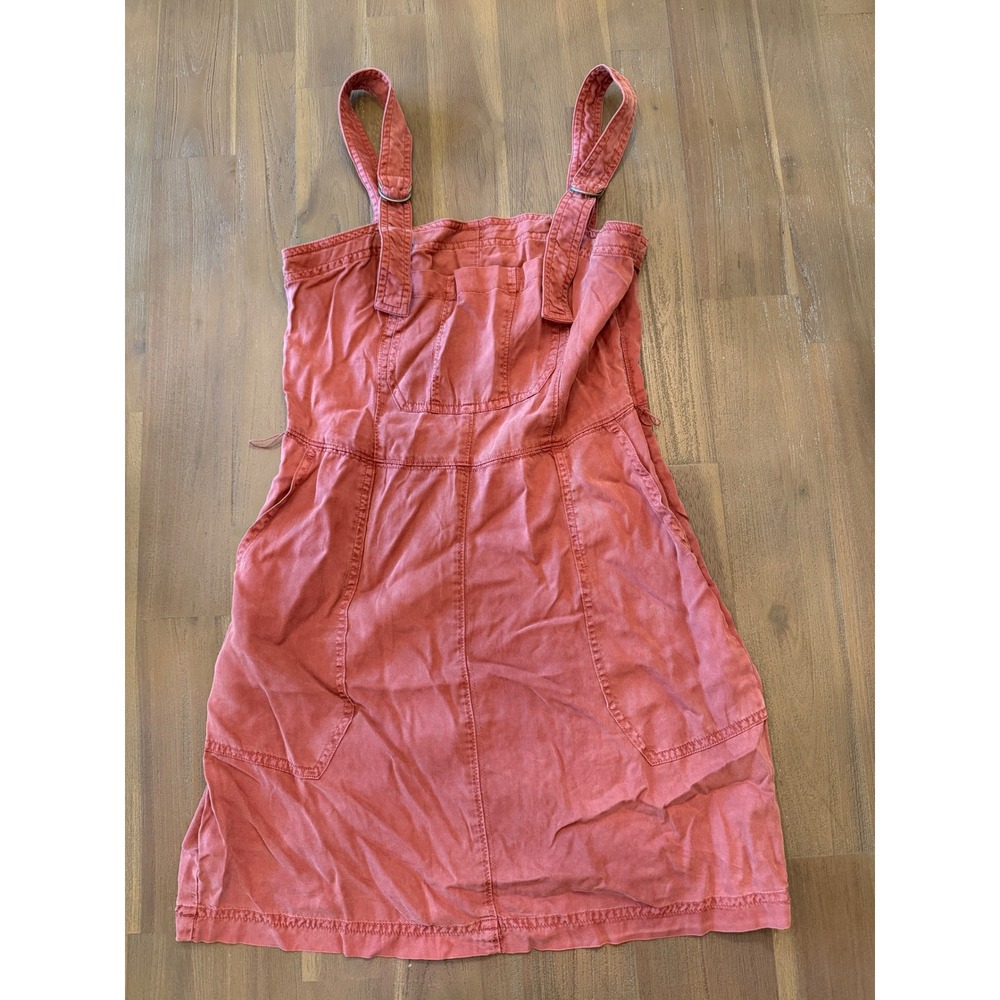 Abercrombie & Fitch Red Pinafore Overall Mini Dress XS Adjustable Straps Pockets